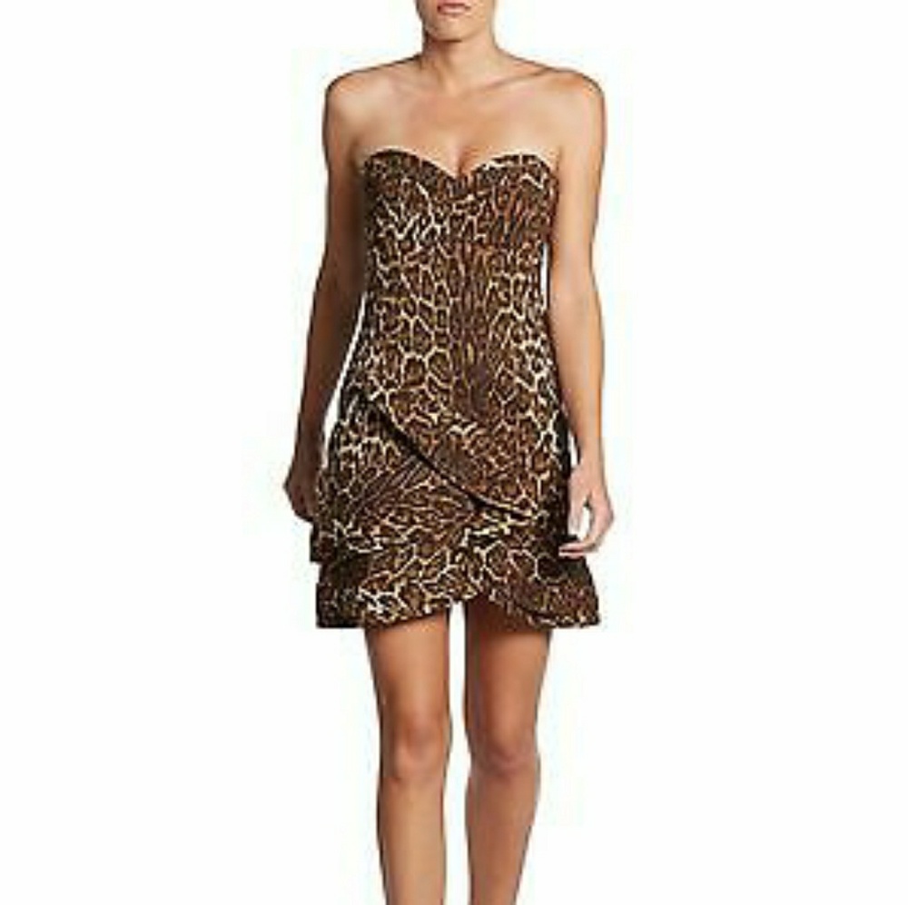 BCBG MAXAZRIA Sweetheart Leopard Dress